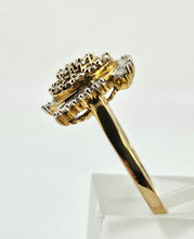 Load image into Gallery viewer, 1011: Vintage: 9ct Gold Champagne &amp; White Diamonds Cocktail Ring- sparkling beauty
