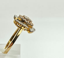 Load image into Gallery viewer, 1011: Vintage: 9ct Gold Champagne &amp; White Diamonds Cocktail Ring- sparkling beauty
