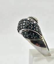 Load image into Gallery viewer, 1020: Vintage; Spectacular: 9ct White Gold Blue &amp; White Diamonds Cocktail Ring-1.73 carats
