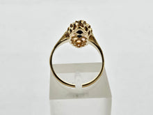 Load image into Gallery viewer, 1024: Vintage: 9ct Gold Opals Black Sapphires Navette Set Dress ring- lovely combination
