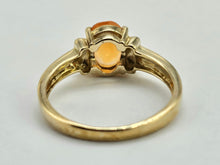 Load image into Gallery viewer, 1277: Vintage: 9ct Gold Fire Opal Solitaire Ring- striking colours
