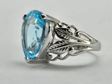 Load image into Gallery viewer, 1325: Vintage: Dramatic: 9ct White Gold Large Swiss Blue Topaz Cocktail Ring
