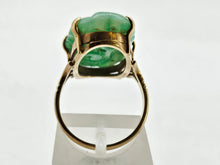 Load image into Gallery viewer, 1327: Vintage 9ct Gold Large Carved Chinese Jade Statement Ring-spectacular
