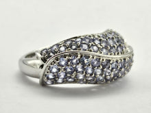 Load image into Gallery viewer, 1328: Vintage: Abstract: 9ct White Gold Tanzanites Cocktail Ring- violet blue statement piece
