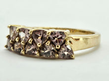 Load image into Gallery viewer, 1038: Vintage Rare 9ct Gold Green Chrysoberyl&#39;s Dress/Stacker Ring- delightful

