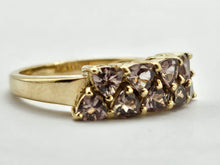 Load image into Gallery viewer, 1038: Vintage Rare 9ct Gold Green Chrysoberyl&#39;s Dress/Stacker Ring- delightful
