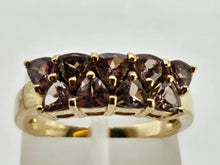 Load image into Gallery viewer, 1038: Vintage Rare 9ct Gold Green Chrysoberyl&#39;s Dress/Stacker Ring- delightful
