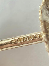 Load image into Gallery viewer, 1279: Vintage: 9ct Gold Violet Iolite Bezel Set Earring- good weight
