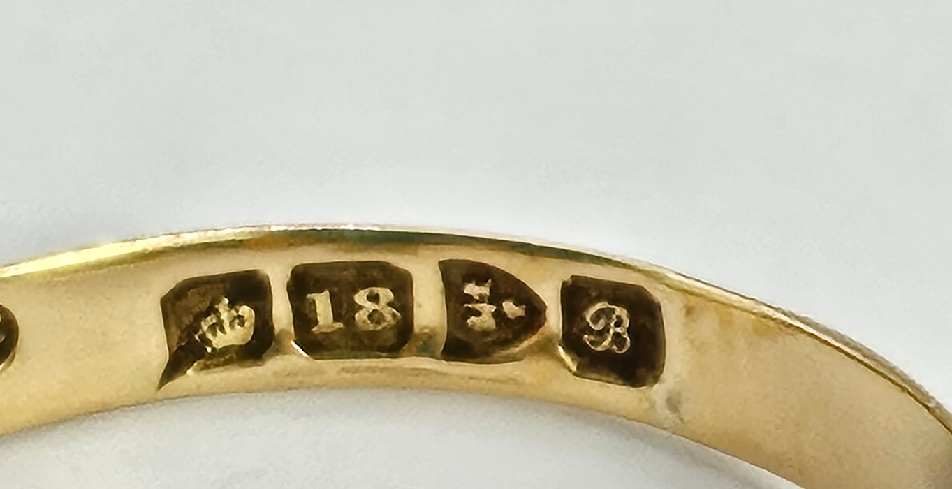 6272: Antique: 18ct Gold Turquoises Diamonds Ring-From 1902 - remarkable