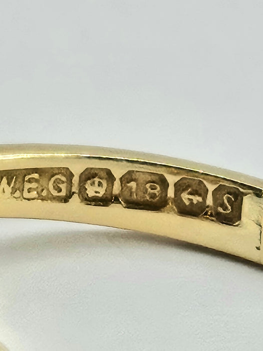 Vintage: 18ct Gold French Blue Sapphire & Diamond Flowerhead Ring — From 1967
