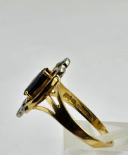 Cargar imagen en el visor de la galería, 1058: Vintage: 9ct Gold Blue Sapphires Diamonds Dress Ring
