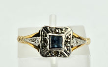 Cargar imagen en el visor de la galería, 1023: Vintage: 18ct Gold Platinum Sapphire Diamonds Art Deco Style Ring- Date-Mark 1964
