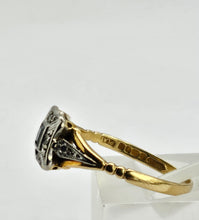 Cargar imagen en el visor de la galería, 1023: Vintage: 18ct Gold Platinum Sapphire Diamonds Art Deco Style Ring- Date-Mark 1964
