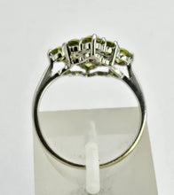 Load image into Gallery viewer, 1240: Vintage: 9ct Gold Forest Green Peridots Diamonds Cluster Ring
