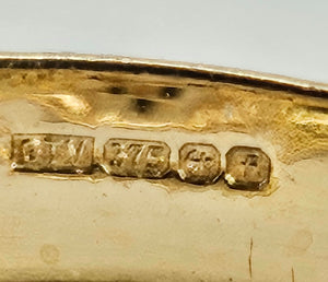 1297: Vintage: 9ct Gold 17 Black Diamonds Ring- sparkling symmetry