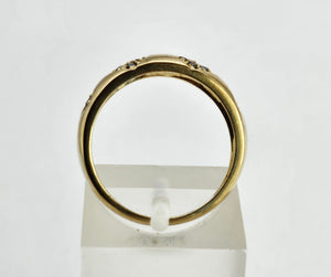 1297: Vintage: 9ct Gold 17 Black Diamonds Ring- sparkling symmetry
