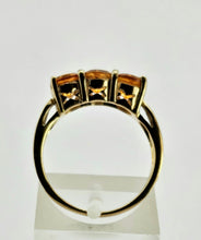 Load image into Gallery viewer, 0962: Vintage: 9ct Gold Fiery Orange Citrines Trilogy Ring&nbsp;
