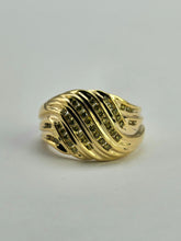 Load image into Gallery viewer, 0991: Vintage: Statement 9ct Gold 42 Yellow Diamonds Dress Ring- sparkling, natural diamonds,

