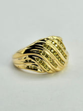 Load image into Gallery viewer, 0991: Vintage: Statement 9ct Gold 42 Yellow Diamonds Dress Ring- sparkling, natural diamonds,
