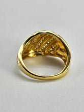Load image into Gallery viewer, 0991: Vintage: Statement 9ct Gold 42 Yellow Diamonds Dress Ring- sparkling, natural diamonds,
