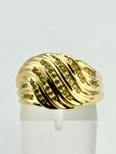Load image into Gallery viewer, 0991: Vintage: Statement 9ct Gold 42 Yellow Diamonds Dress Ring- sparkling, natural diamonds,
