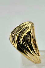Load image into Gallery viewer, 0991: Vintage: Statement 9ct Gold 42 Yellow Diamonds Dress Ring- sparkling, natural diamonds,
