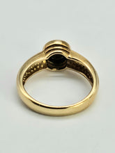 Load image into Gallery viewer, 0998: Vintage: 9ct Gold Black Diamond White Diamonds Signet Ring- salt &amp; pepper, eye candy
