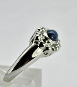 1324: Vintage: Statement 9ct White Gold Star Sapphire Diamonds Cocktail Ring- rare and very fine example