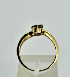 1265: Vintage: 9ct Gold Marquise Cut Blue Iolites Cocktail Ring- captivating design