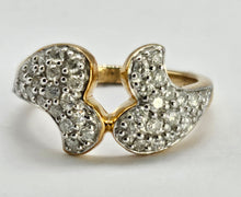 Load image into Gallery viewer, 1284: Vintage: 9ct Gold Diamonds Dramatic Pave Set Cocktail Ring- sparkling beauty
