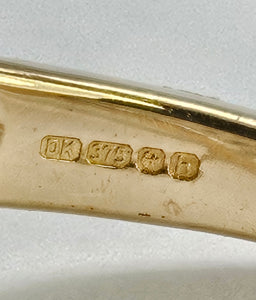 1284: Vintage: 9ct Gold Diamonds Dramatic Pave Set Cocktail Ring- sparkling beauty