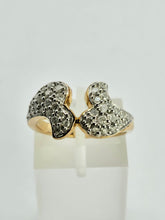 Load image into Gallery viewer, 1284: Vintage: 9ct Gold Diamonds Dramatic Pave Set Cocktail Ring- sparkling beauty
