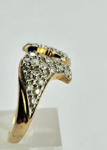 Load image into Gallery viewer, 1284: Vintage: 9ct Gold Diamonds Dramatic Pave Set Cocktail Ring- sparkling beauty

