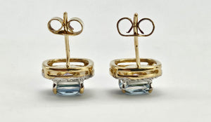 0982: Vintage: 9ct Gold Mystic Topaz 16 Diamonds Stud Earrings