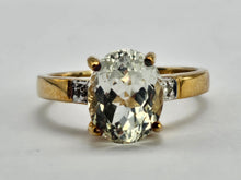 Load image into Gallery viewer, 0999: Vintage: 9ct Gold Amarillo Kunzite Diamonds Cocktail Ring- rare, lovely cut
