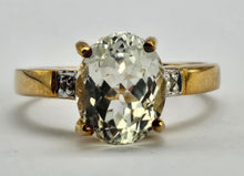 Load image into Gallery viewer, 0999: Vintage: 9ct Gold Amarillo Kunzite Diamonds Cocktail Ring- rare, lovely cut
