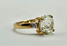 Load image into Gallery viewer, 0999: Vintage: 9ct Gold Amarillo Kunzite Diamonds Cocktail Ring- rare, lovely cut
