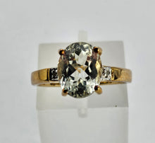 Load image into Gallery viewer, 0999: Vintage: 9ct Gold Amarillo Kunzite Diamonds Cocktail Ring- rare, lovely cut
