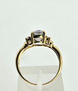 1302: Vintage: 9ct Gold Caribbean & Glacier Topaz Cocktail Ring-Lush