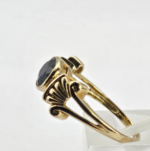 Load image into Gallery viewer, 1323: Vintage: 9ct Gold Australian Blue Sapphire Art Deco Style Ring
