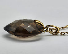 Load image into Gallery viewer, 0981 : Vintage large  heart cut cognac quartz pendant and chain- statement piece
