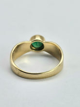 Load image into Gallery viewer, 1303: Vintage: 9ct Gold Round Cut Emerald Solitaire Ring- a beauty
