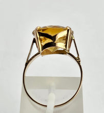 Load image into Gallery viewer, 0867: Vintage: Egyptian 9ct Gold Round Cut Yellow Citrine Ring- rare beauty
