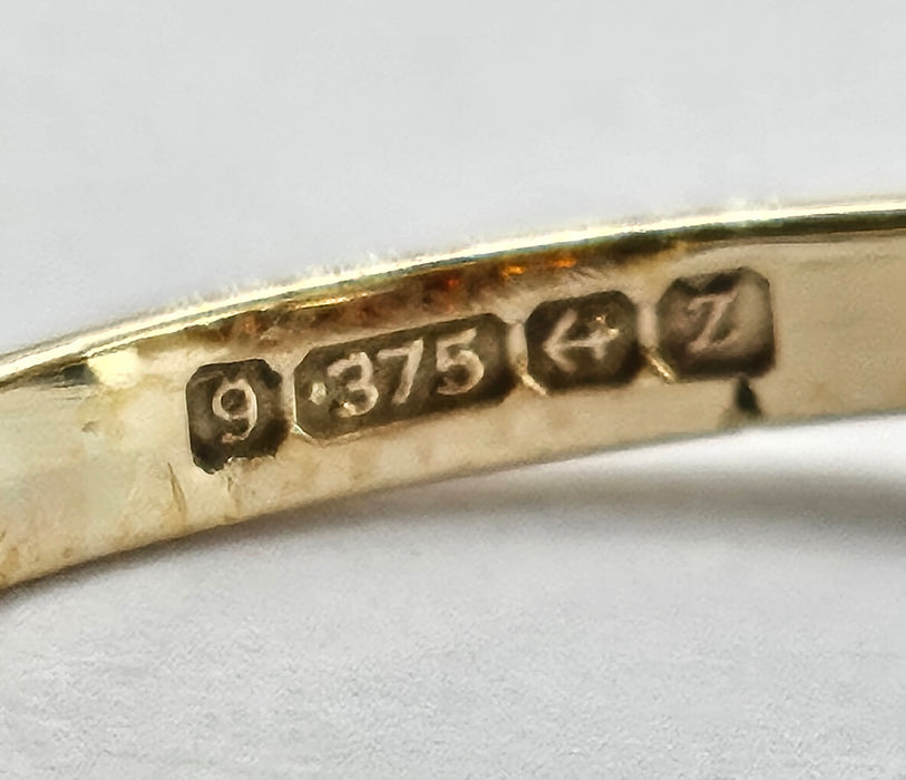 Vintage: Rare: 9ct Gold Moonstone & 24 Garnet Cluster Ring — From 1974