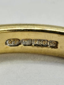 0788: Vintage: 18ct Gold Emeralds Diamonds Stacker Ring- a sleek, sparkling beauty