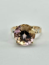Load image into Gallery viewer, 0866: Vintage: Exquisite 9ct Gold Round Cut Ametrine Diamonds Cocktail Ring

