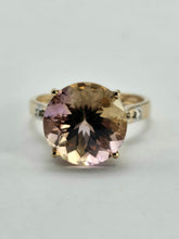 Load image into Gallery viewer, 0866: Vintage: Exquisite 9ct Gold Round Cut Ametrine Diamonds Cocktail Ring
