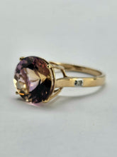 Load image into Gallery viewer, 0866: Vintage: Exquisite 9ct Gold Round Cut Ametrine Diamonds Cocktail Ring
