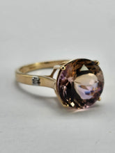Load image into Gallery viewer, 0866: Vintage: Exquisite 9ct Gold Round Cut Ametrine Diamonds Cocktail Ring
