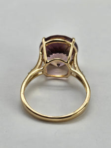0866: Vintage: Exquisite 9ct Gold Round Cut Ametrine Diamonds Cocktail Ring
